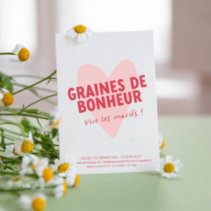 Sac de graines de bonheur, vive la mariée et le marié