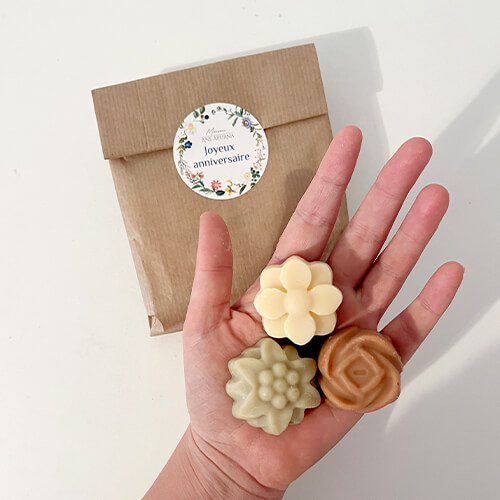 Trio 3 savons fantaisie au lait d'ânesse - Joyeux anniversaire