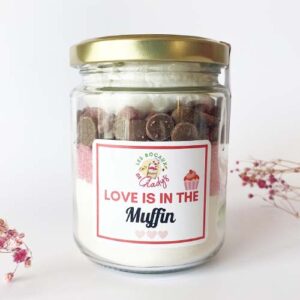 Bocal Muffin au chocolat et grenadine "Love is in the muffin"