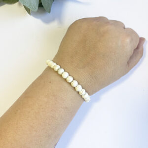 Bracelet de perles ronde en Howlite de Mongolie