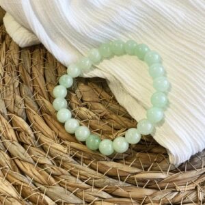 Bracelet de perles rondes en Jade vert