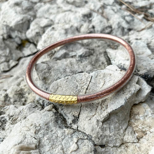 Bracelet Jonc Boudhiste Cuivré en silicone