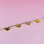 Bracelet doré coeur avec strass