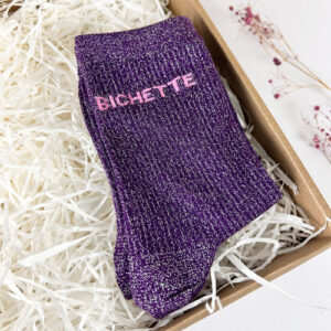 Chaussettes Bichette pailletés violette !