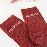 Chaussettes Bichette à paillettes framboise