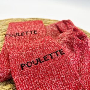 Chaussettes à paillettes Poulette - Rose/framboise