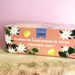 Coffret "Arrêter de vous presser le citron" et son énorme squishy Citron