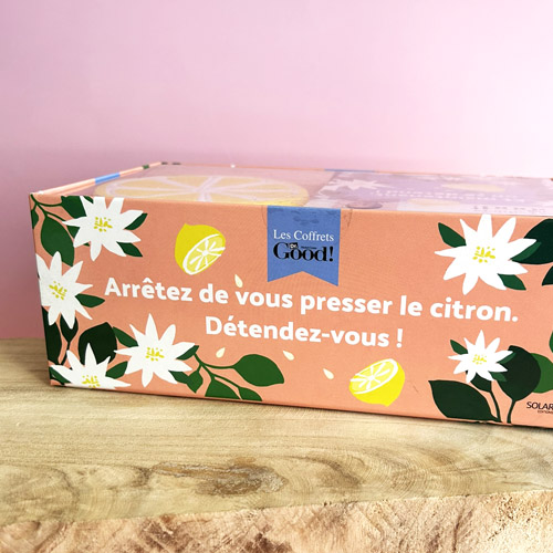Coffret "Arrêter de vous presser le citron" et son énorme squishy Citron