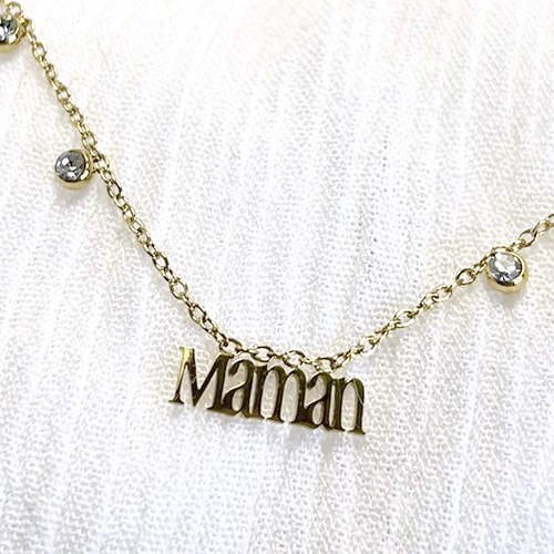 Collier maman - strass