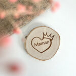 Dessous de verre en bois - Maman