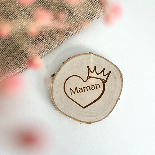 Dessous de verre en bois - Maman
