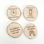 Set 4 dessous de verre en bois