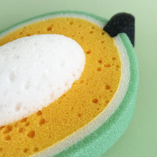 Eponge de bain exfoliante en forme de mangue
