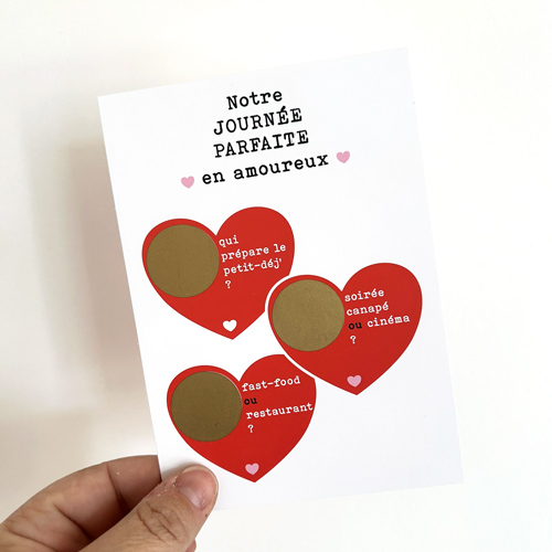 Carte à gratter - Journée parfaite en amoureux