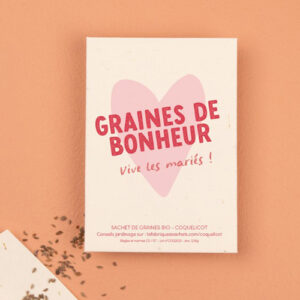 Sachet de "Graines de bonheur, vive les mariés" - Coquelicot Bio