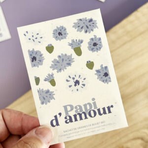 Sachet de graines Papi d'amour - Bleuet bio