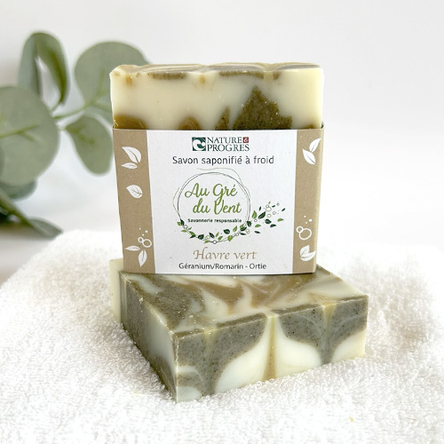 Savon Havre vert - Géranium, Romarin et Ortie