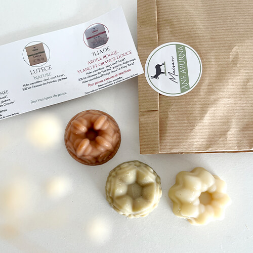 Trio 3 savons fantaisie au lait d'ânesse - Lutèce, Iliade et Lhotse 20gr