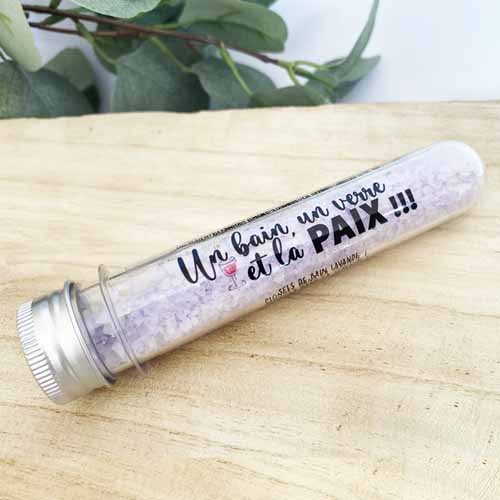 Sels de bain "Un bain, un verre et la PAIX" à la Lavande