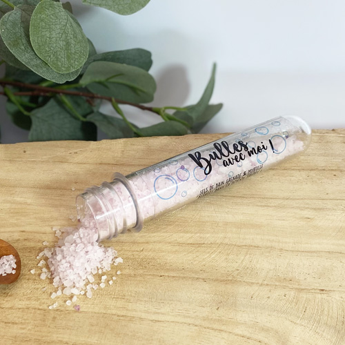 Sels de bain "Bulles avec moi" à la Grenade et à la Myrtille