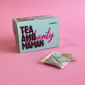 Boite de thé "Tea Amo Maman : Je Thé dans mon coeur" au thé vert à la Menthe