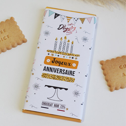 Tablette de chocolat Joyeux anniversaire !