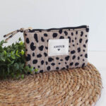 Pochette Amour noire et beige